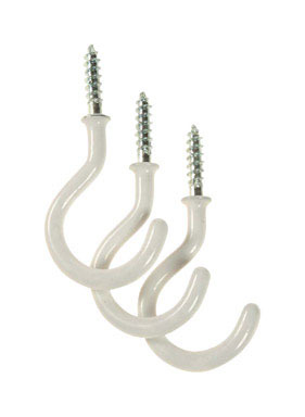 CEILING HOOK  WHITE 3PK