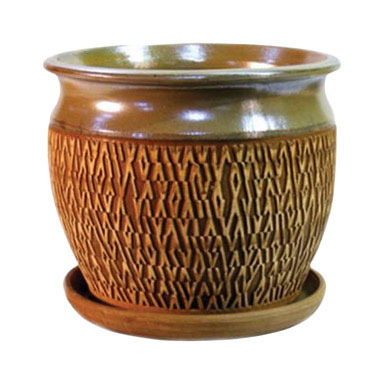 CERAMIC PLANTER 11" GOLD