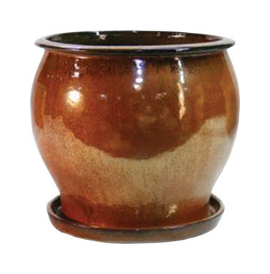 PLANTER GLAZED 8" IRON