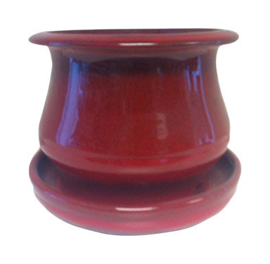 LOW BELL PLANTER 6" RED