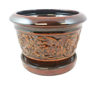 PLANTER RUSTIC DAMASK 6"