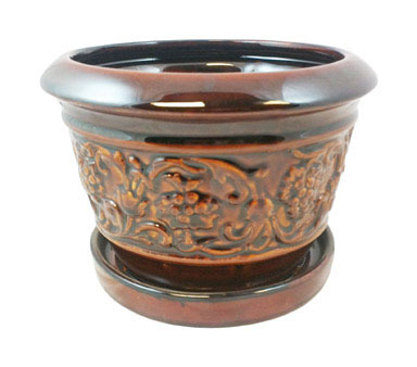 PLANTER RUSTIC DAMASK 8"