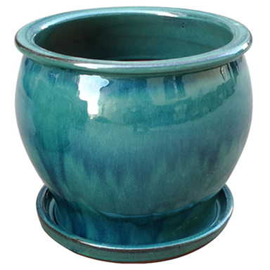 8" Studio Ceramic Planter Aqua