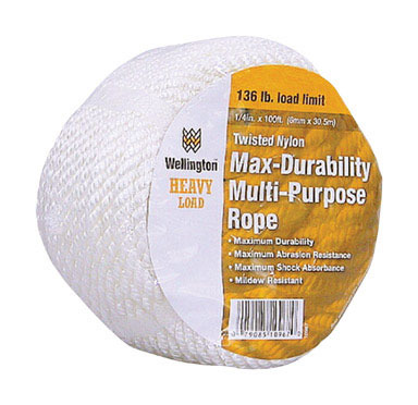 1/4"x100' WHT Nyl Rope
