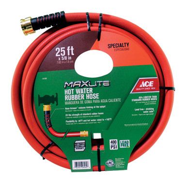 ACE HOSE HOT WTR RUBR25'