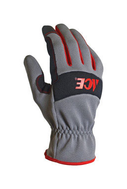 GLOVE MEN GRY/RED 2PAIR