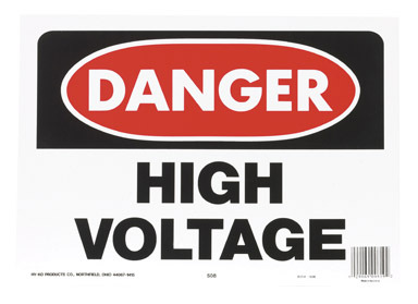 SIGN OSHA HI VOLTS10X14"