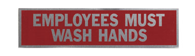 SIGN EMPL WASH HAND2X8