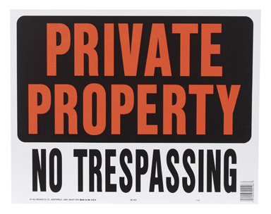 SIGN NO TRESPASS 15X19"