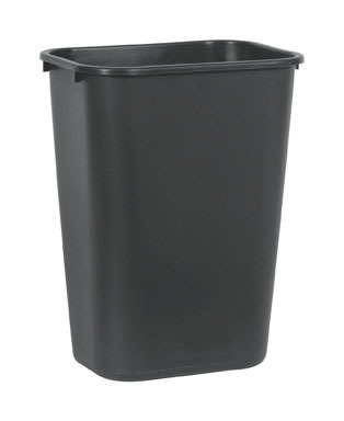 WASTEBASKET NO LID 41QT BLACK