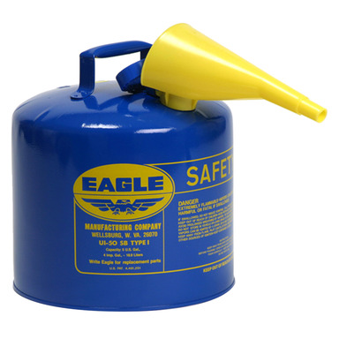 Steel Safety Gas Can Blue 5gal