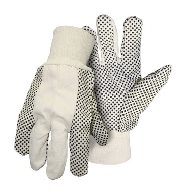 Boss Men's Indoor/Outdoor Dotted Work Gloves White L 1 pair