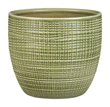 FLOWR POT VASE GRN 6.25"