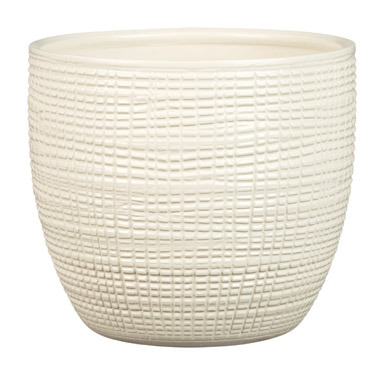 FLOWER POT VASE CRM 7.5"