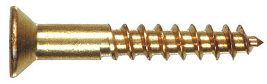 100Pk 12x1-1/4 FH Brass Wood Scr