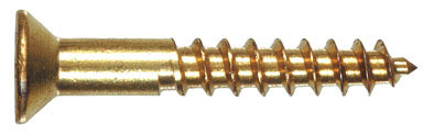 100Pk 12x1-1/2 FH Brass Wood Scr