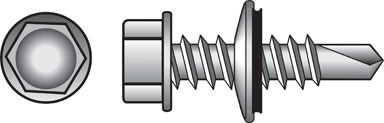 Hillman No. 12-14  S X 2 in. L Hex Hex Washer Head Self- Drilling Screws 100 pk