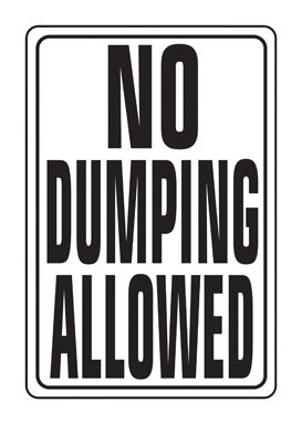 SIGN NO DUMPING ALUM