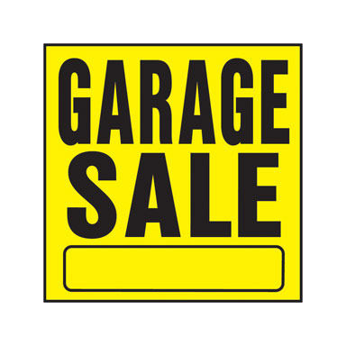 SIGN GARAGE SALE PLAST