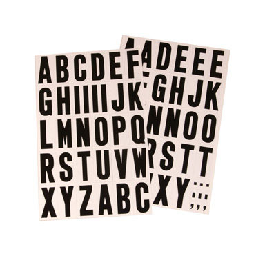 Letters Set 2" Blk Vinyl