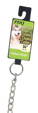 PDQ Silver Steel Dog Choke Chain Collar Medium