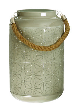 BEIGE CERAMIC LANTERN