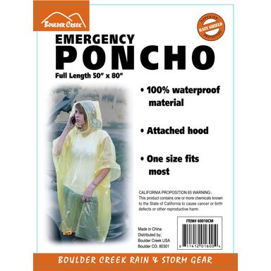 Clear Emergency Poncho