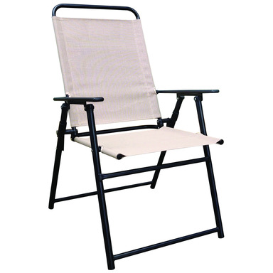 Steel Frame Sling Chair Tan