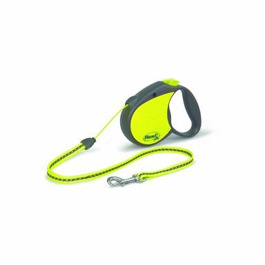 Leash Retrctable Neon Sml 16'