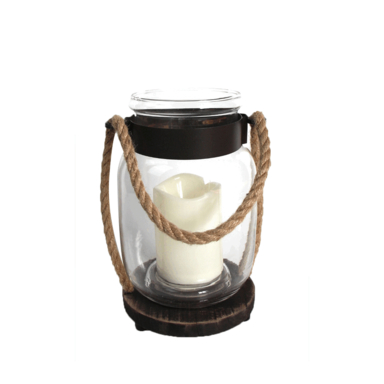 LANTERN HANG GLS/ROPE 9"