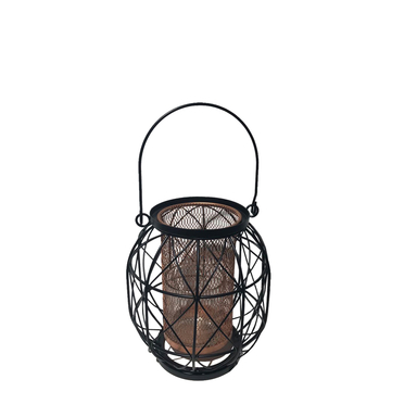 WIRE LANTERN BLK/CPR 7"