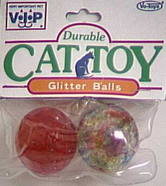 TOY CAT GLITTR BALLS 2PK