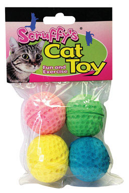 Scruffys Assorted Sponge Balls Foam Pet Toy Large  4 pk