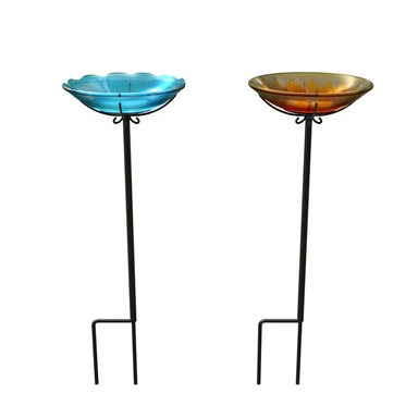 BIRDBATH W/STAKE 10.5"H