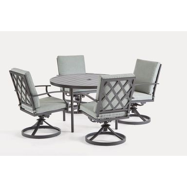 DINING SET ALUM BLK 5PC