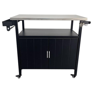 GRILL TABLE STL BLK/SLV