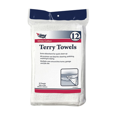 TERRY TOWEL WHT 12PK