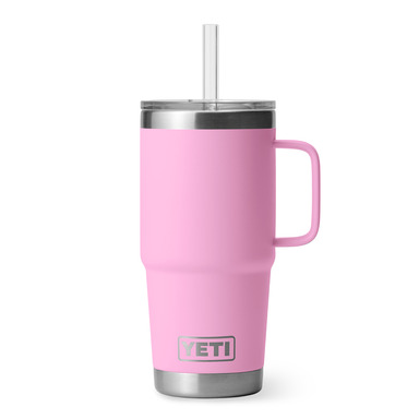 RAMBLER 25 OZ STRAW MUG PINK