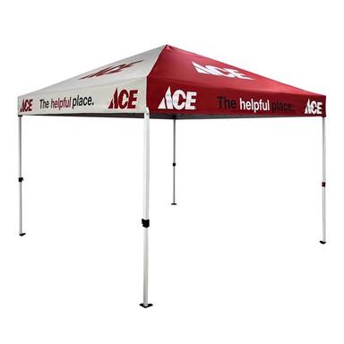 CANOPY RED/WHT 10X10'