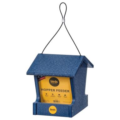 BIRD FEEDER PLASTIC BLUE