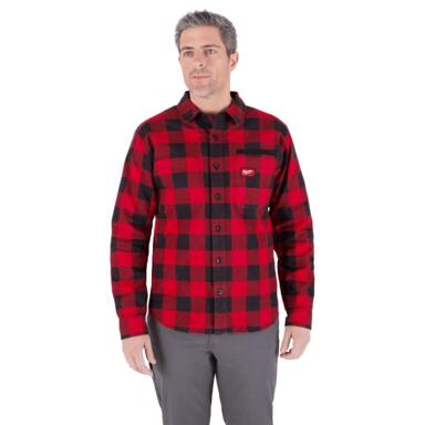 FLANL SHRT COLLARD RED L