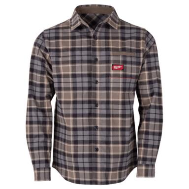 FLANL SHRT COLARD GRY XL