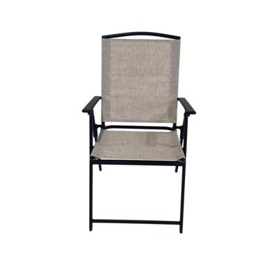 CHAIR FLDBL STL BLK/TN