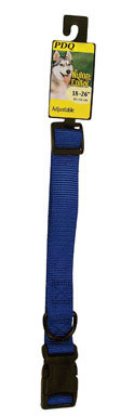 DOG COLLAR ADJ BLUE 1"