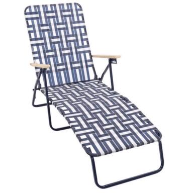 STRIPD FLDNG LOUNGR BLU