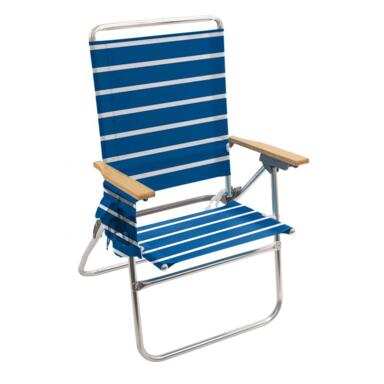 BEACH CHAIR BLU/WHT 25"