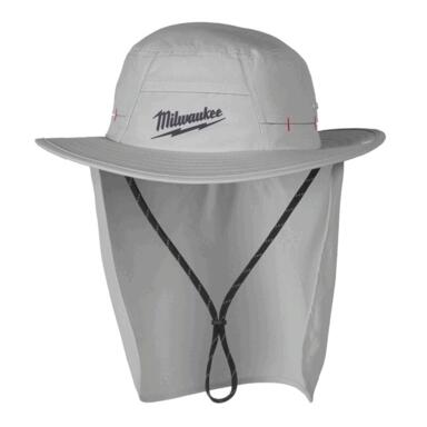 HAT W/NECK SHD GRY S/M