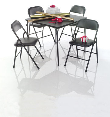 CARD TABLE SET 5 PC BLK