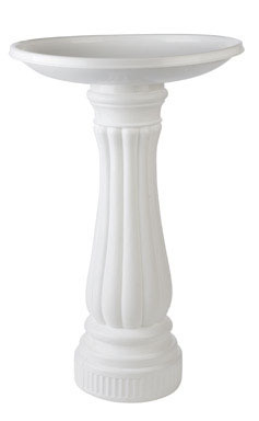 WHITE RESIN BIRD BATH