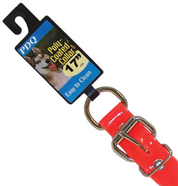 COLLAR DOG POLY 1X17ORNG